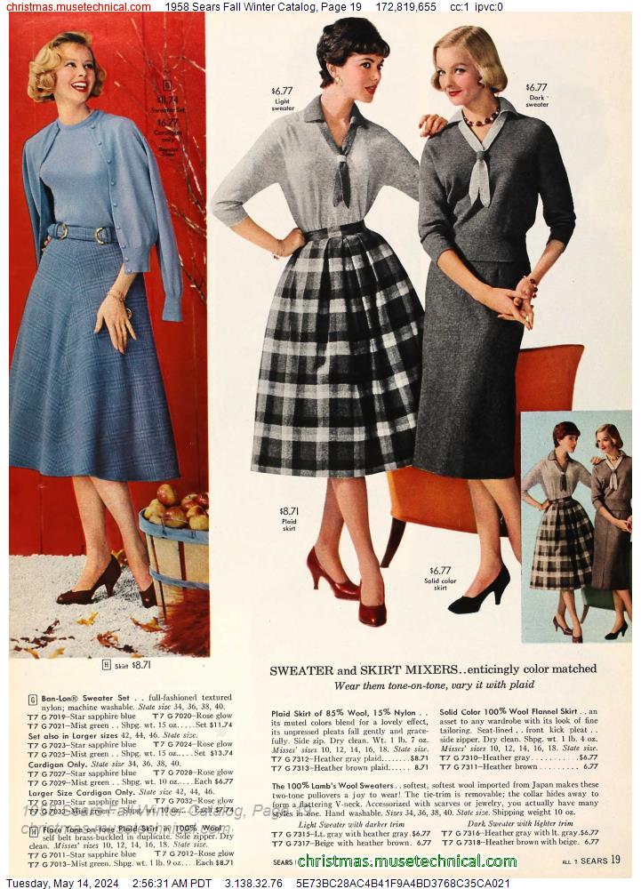 1958 Sears Fall Winter Catalog, Page 19
