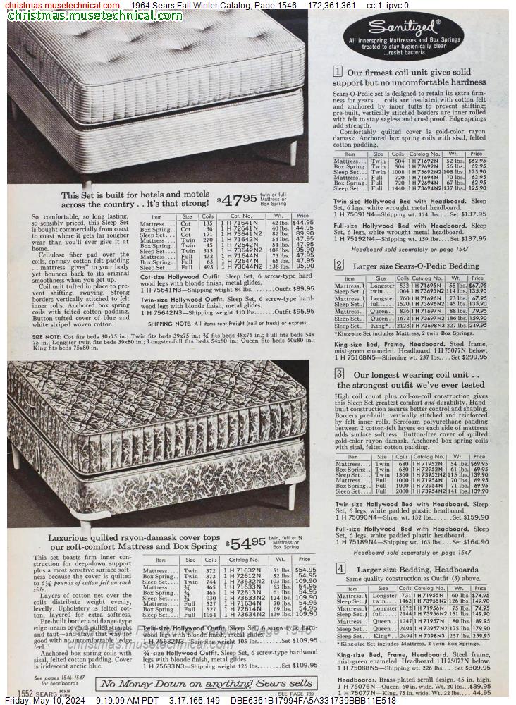 1964 Sears Fall Winter Catalog, Page 1546