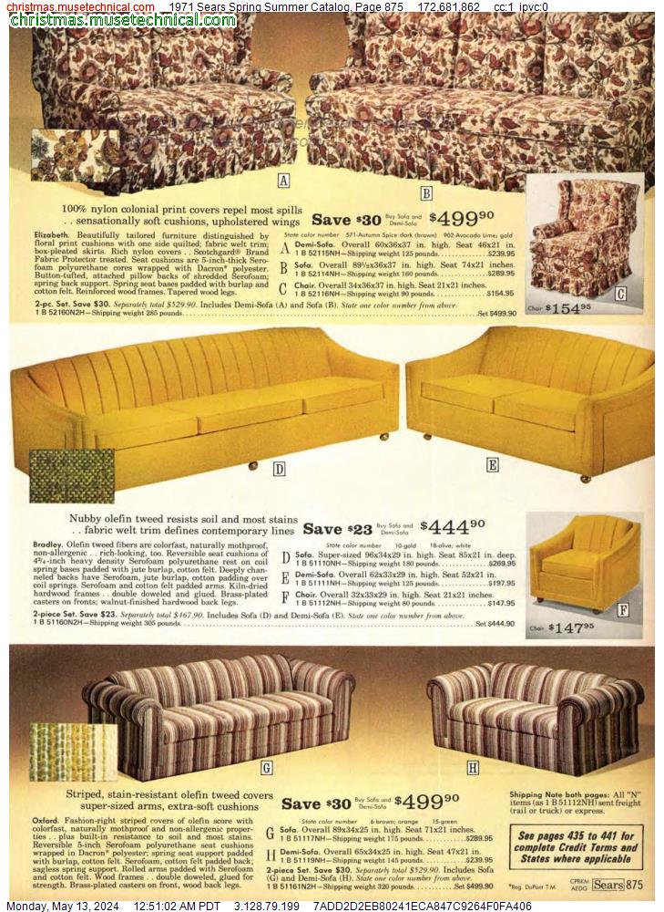1971 Sears Spring Summer Catalog, Page 875