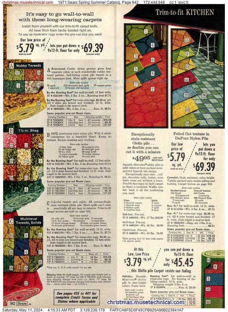1971 Sears Spring Summer Catalog, Page 942