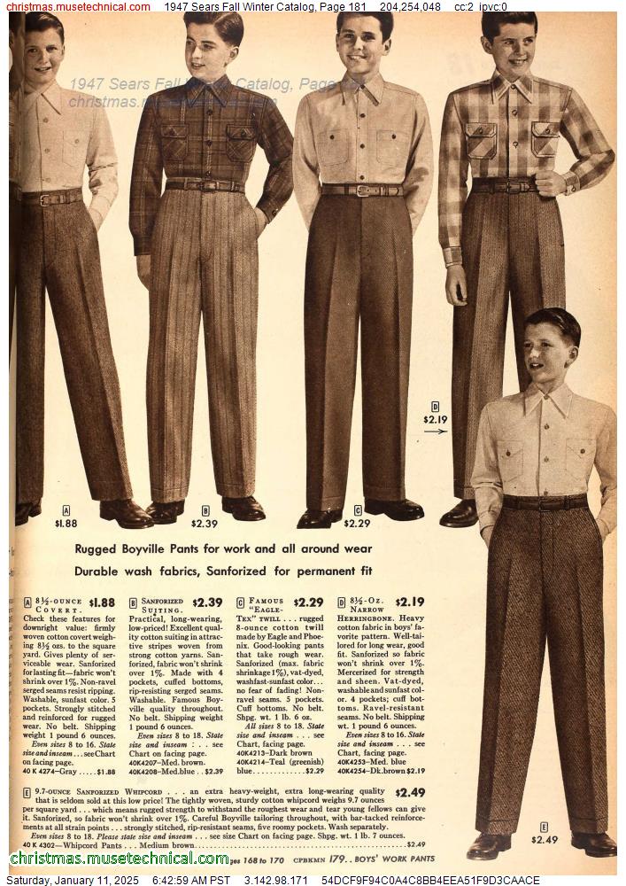 1947 Sears Fall Winter Catalog, Page 181