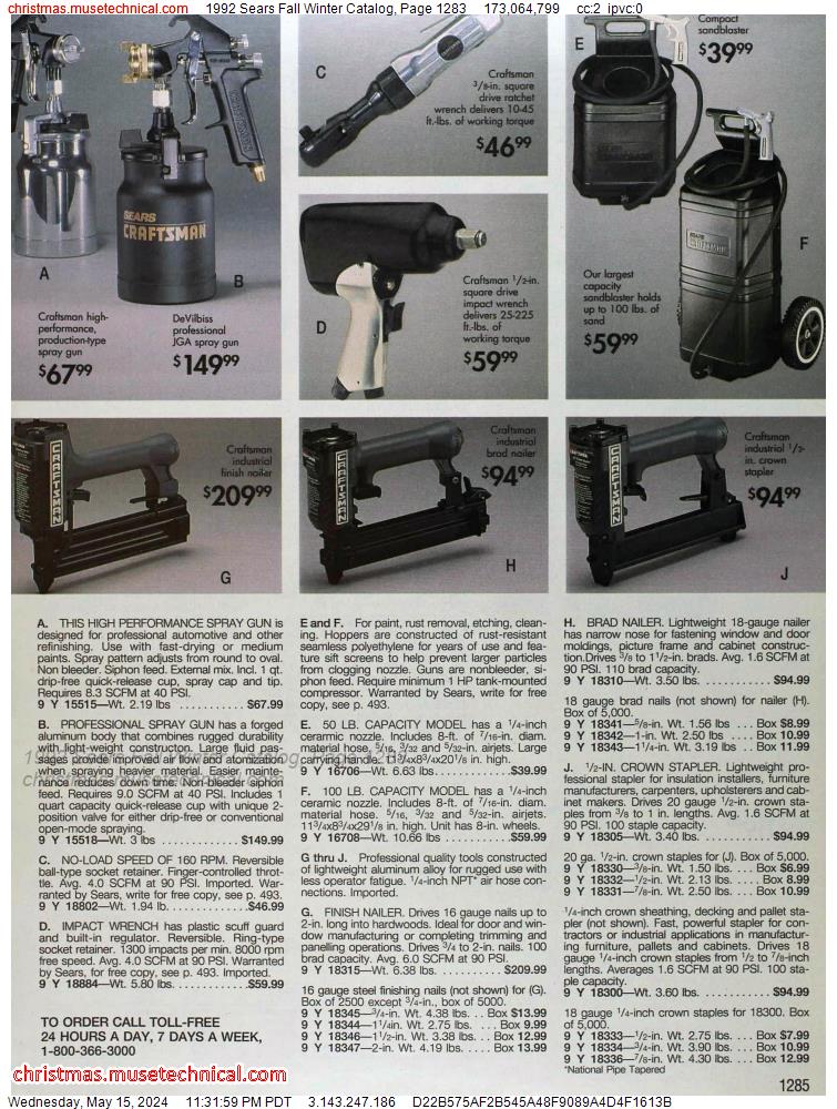 1992 Sears Fall Winter Catalog, Page 1283