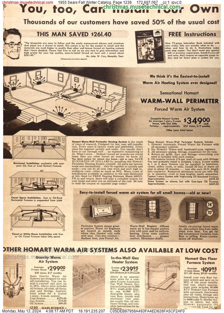 1955 Sears Fall Winter Catalog, Page 1236