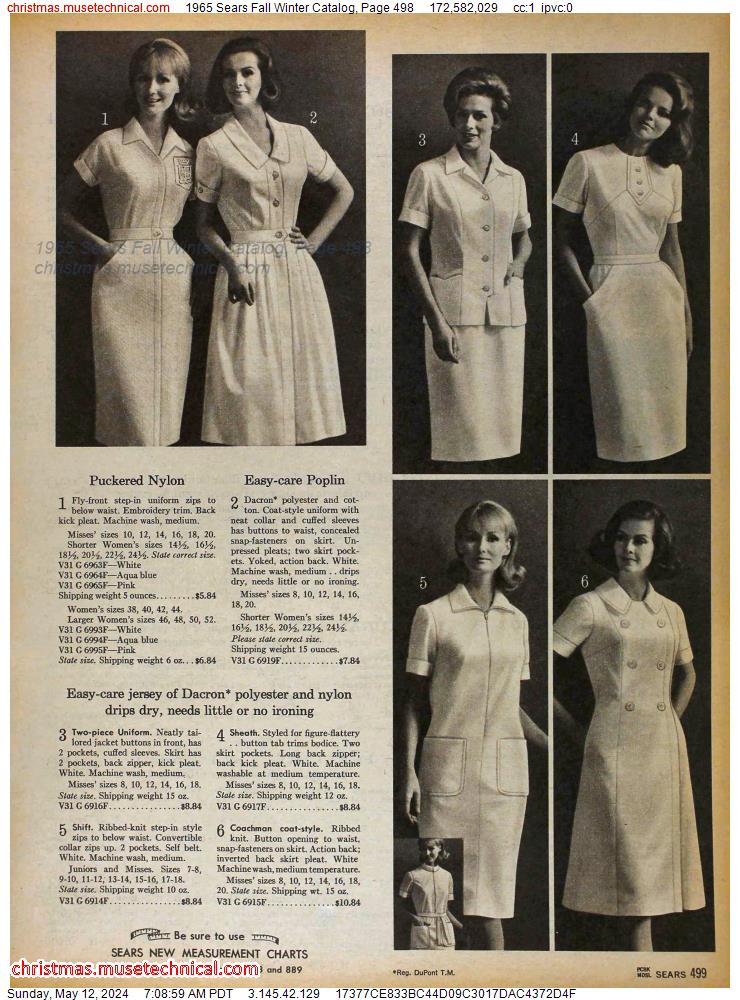 1965 Sears Fall Winter Catalog, Page 498