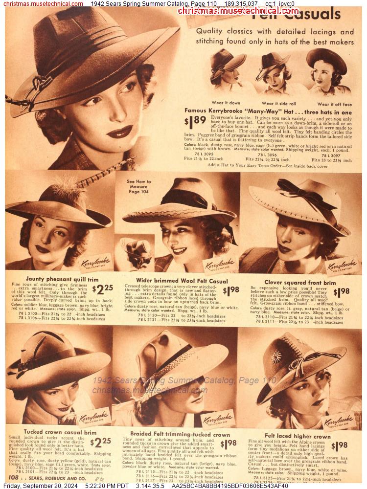 1942 Sears Spring Summer Catalog, Page 110