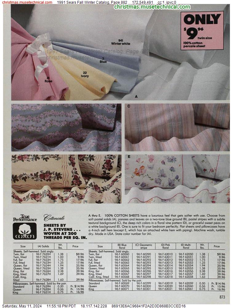 1991 Sears Fall Winter Catalog, Page 882