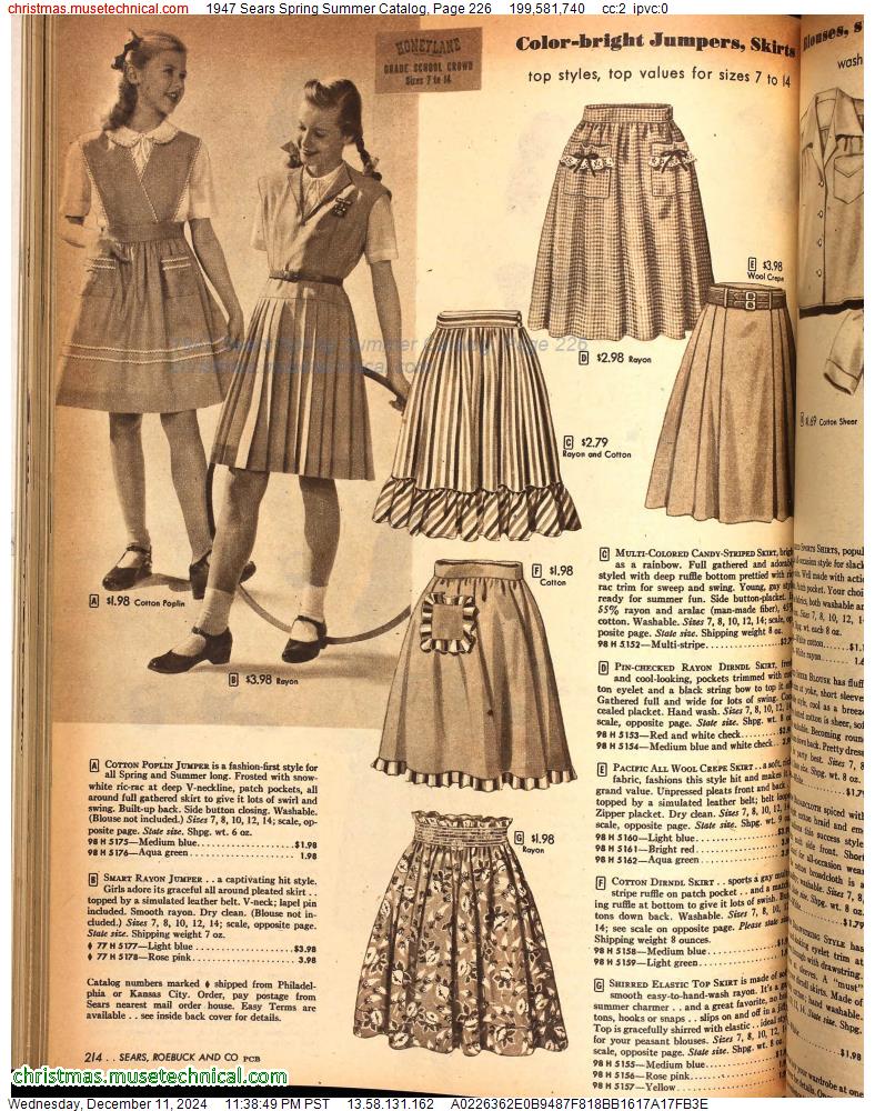 1947 Sears Spring Summer Catalog, Page 226