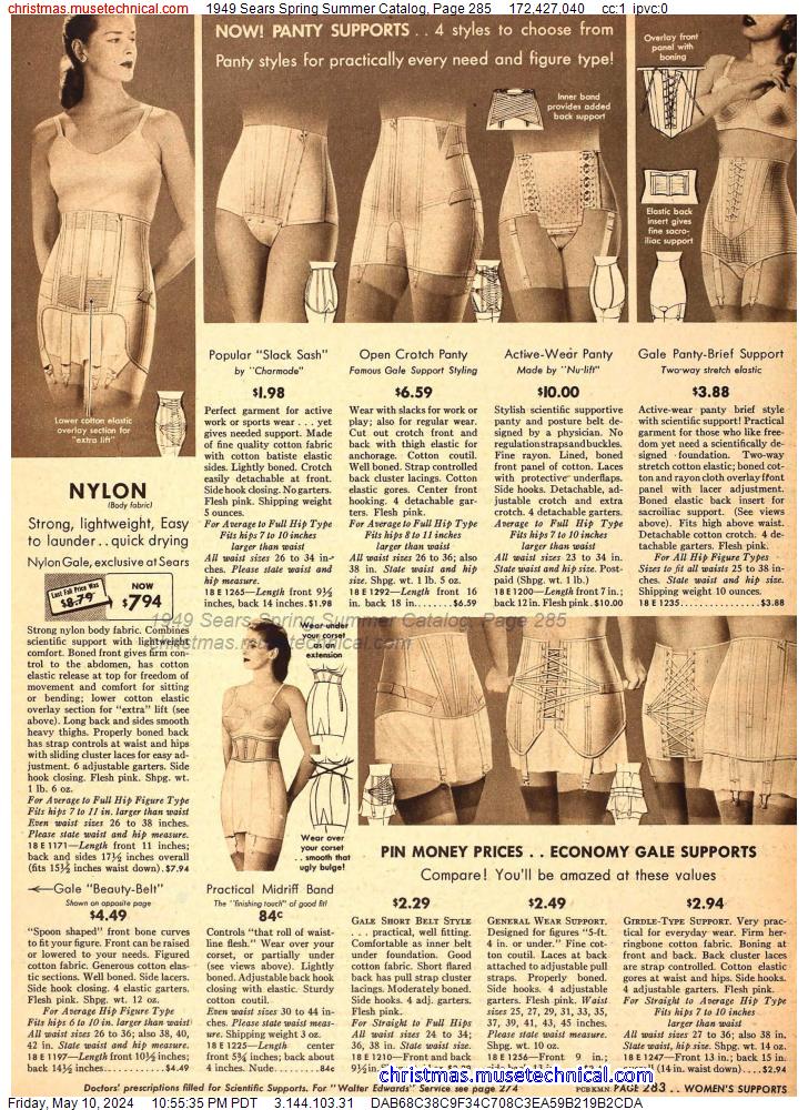 1949 Sears Spring Summer Catalog, Page 285