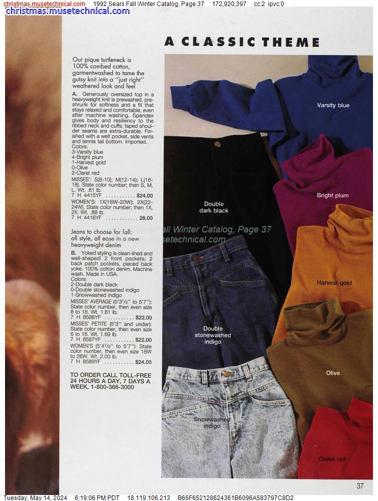 1992 Sears Fall Winter Catalog, Page 37
