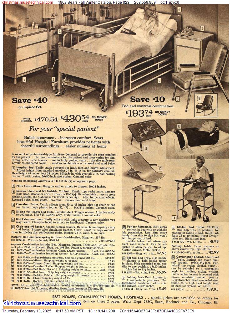 1962 Sears Fall Winter Catalog, Page 823