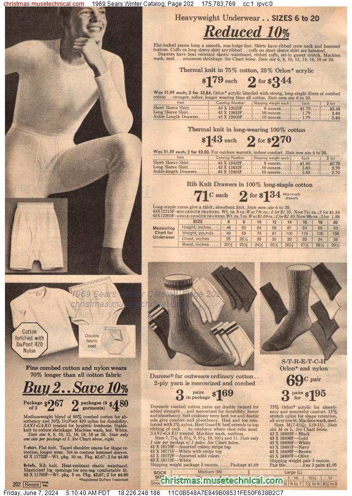 1969 Sears Winter Catalog, Page 202