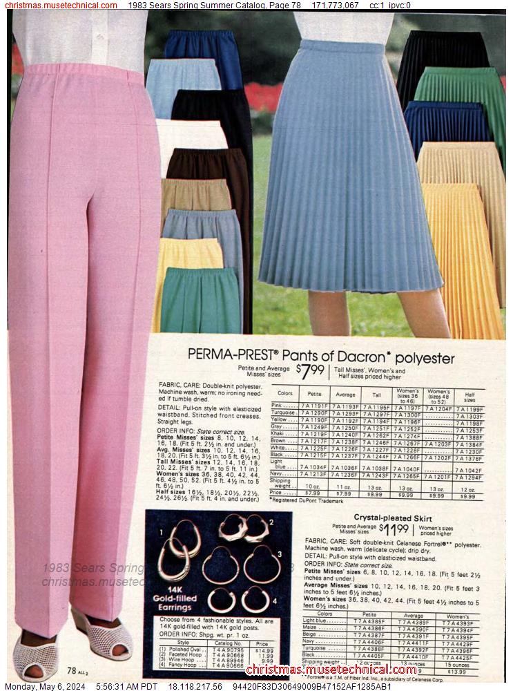 1983 Sears Spring Summer Catalog, Page 78