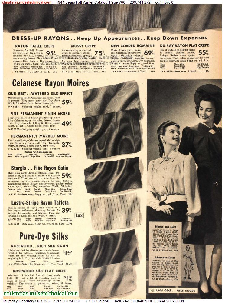 1941 Sears Fall Winter Catalog, Page 706