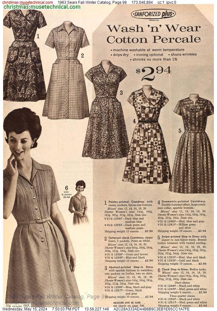 1963 Sears Fall Winter Catalog, Page 99
