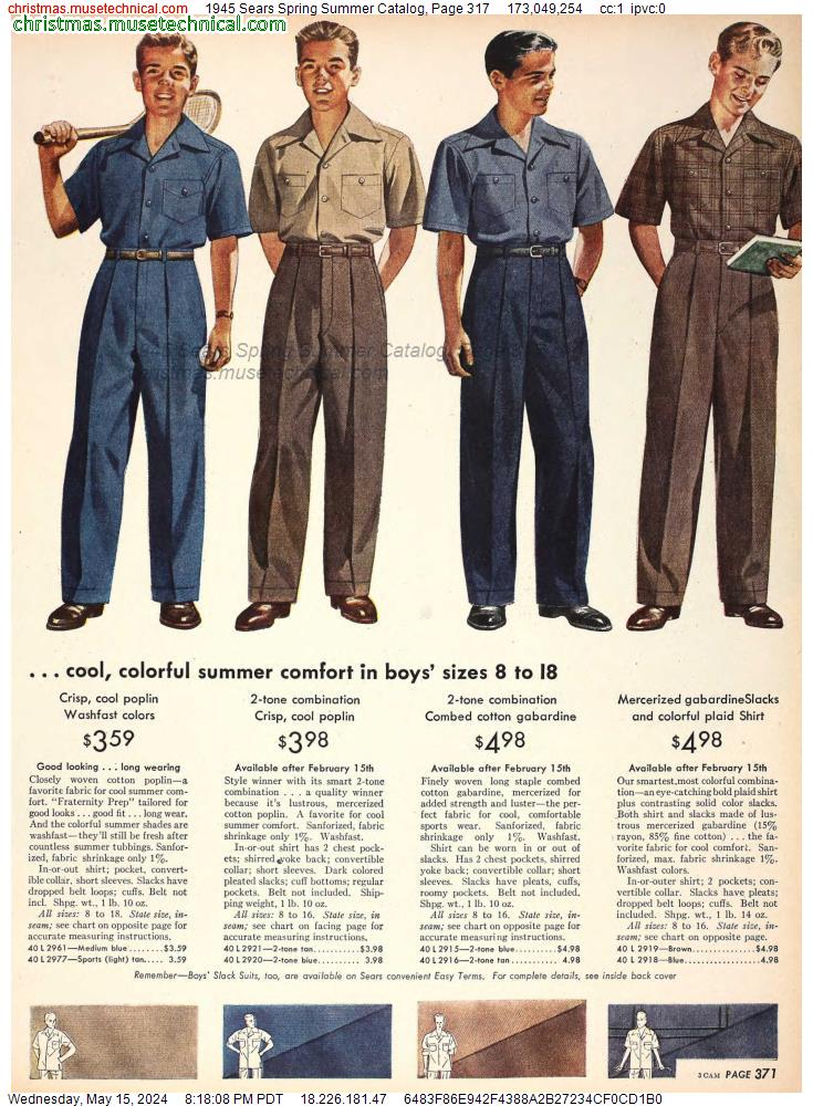 1945 Sears Spring Summer Catalog, Page 317
