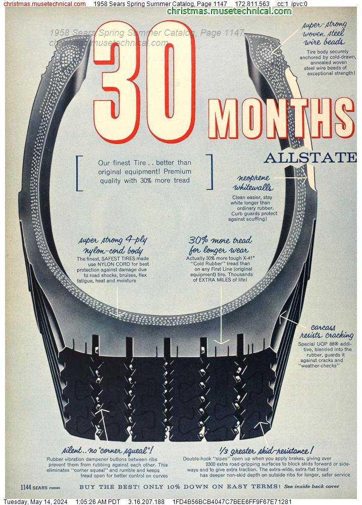 1958 Sears Spring Summer Catalog, Page 1147