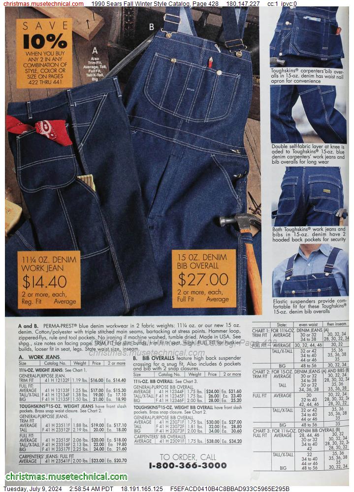 1990 Sears Fall Winter Style Catalog, Page 428