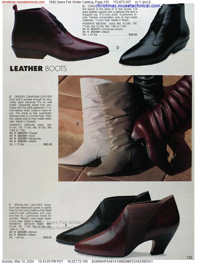 1992 Sears Fall Winter Catalog, Page 135