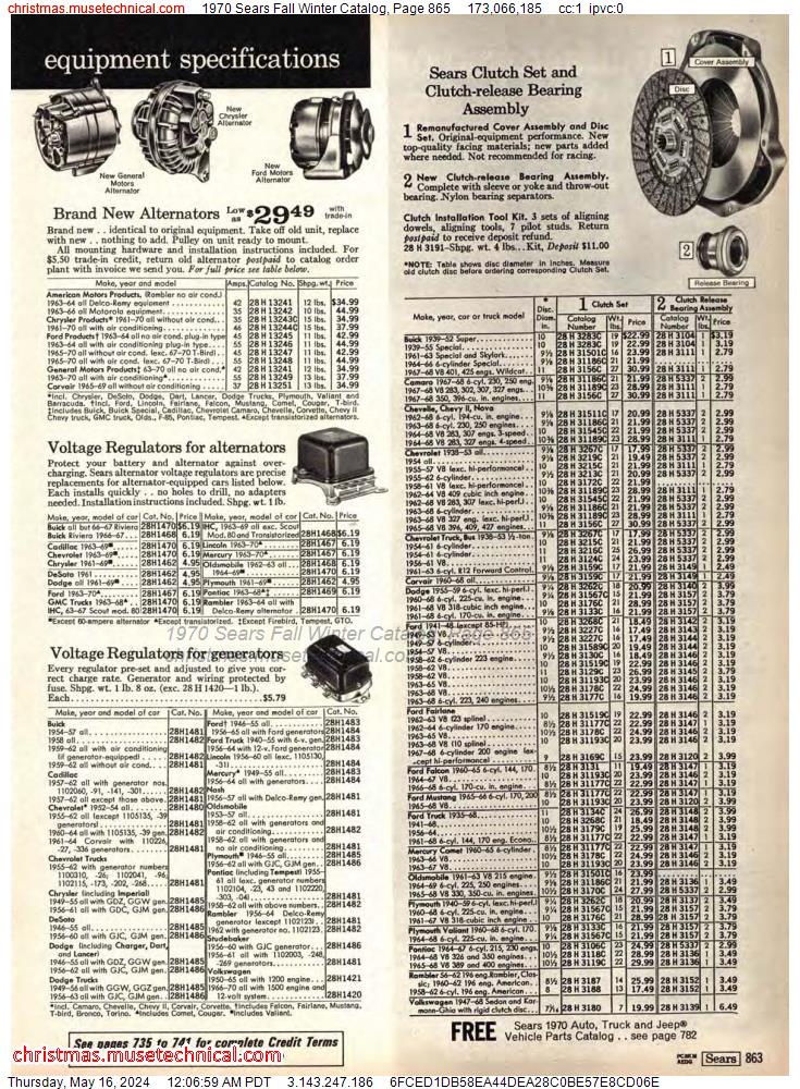 1970 Sears Fall Winter Catalog, Page 865