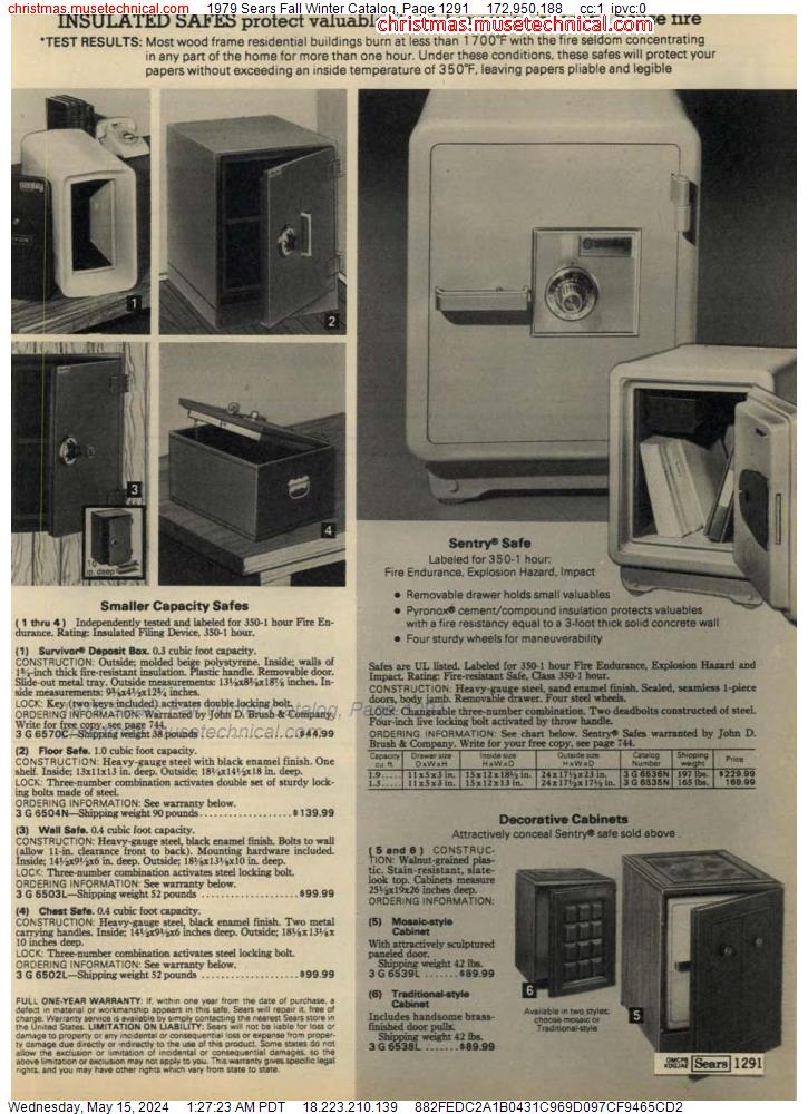 1979 Sears Fall Winter Catalog, Page 1291