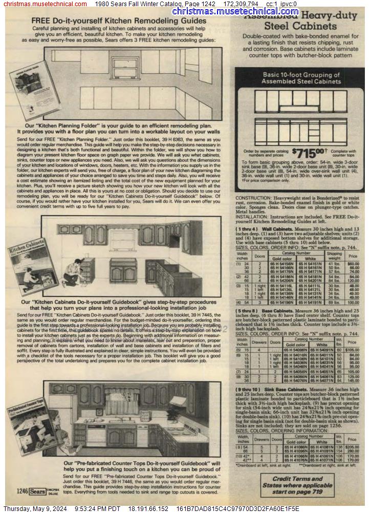 1980 Sears Fall Winter Catalog, Page 1242