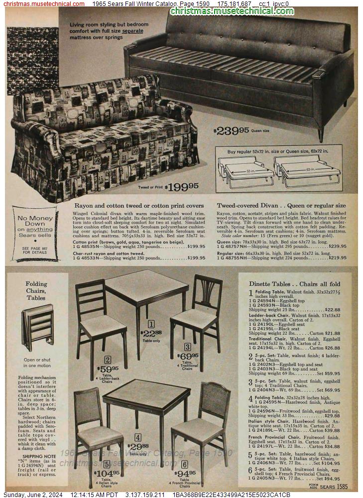 1965 Sears Fall Winter Catalog, Page 1590