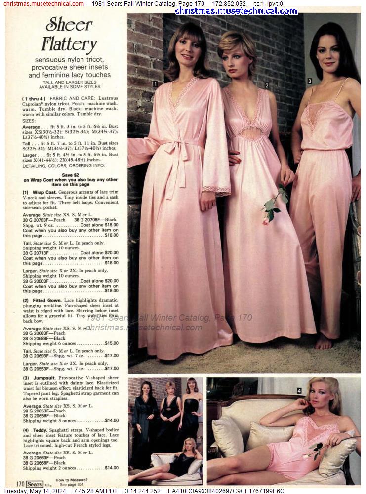 1981 Sears Fall Winter Catalog, Page 170
