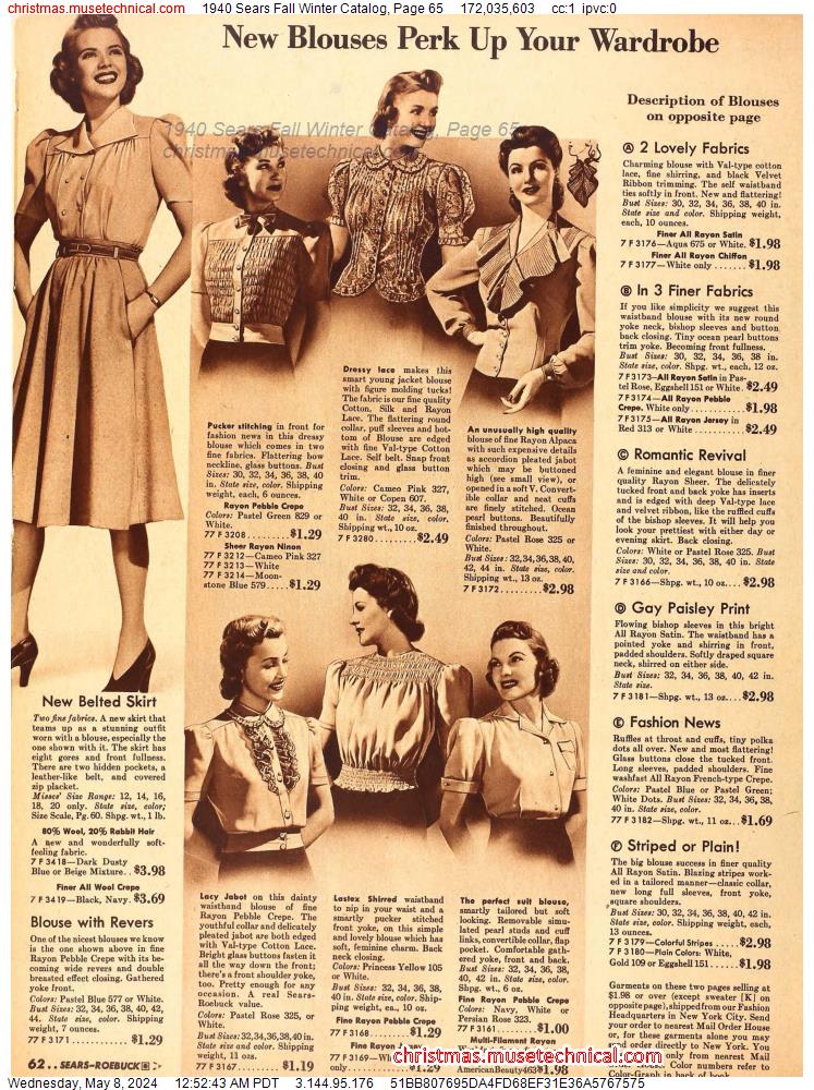 1940 Sears Fall Winter Catalog, Page 65