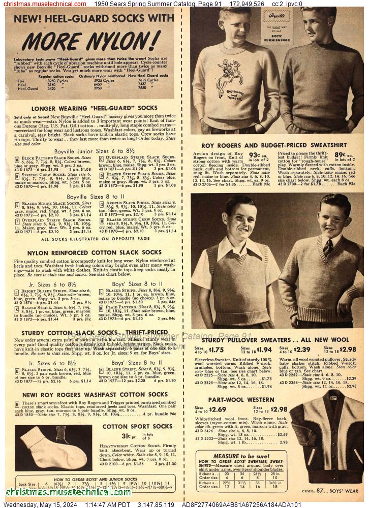 1950 Sears Spring Summer Catalog, Page 91