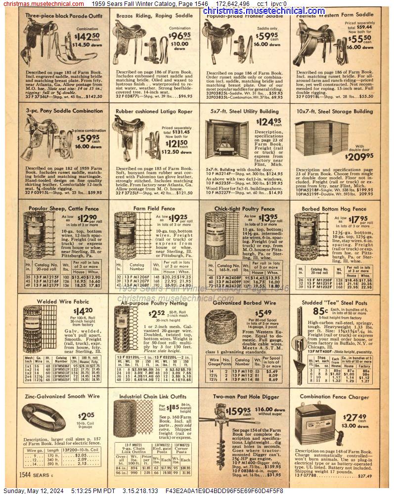 1959 Sears Fall Winter Catalog, Page 1546
