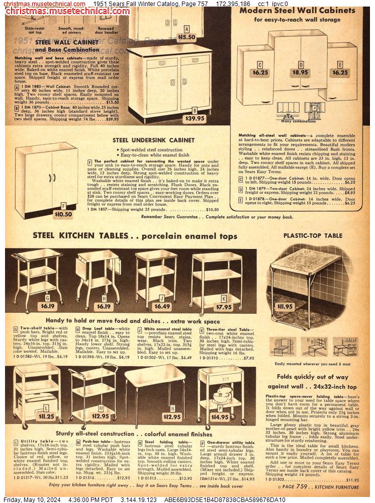 1951 Sears Fall Winter Catalog, Page 757