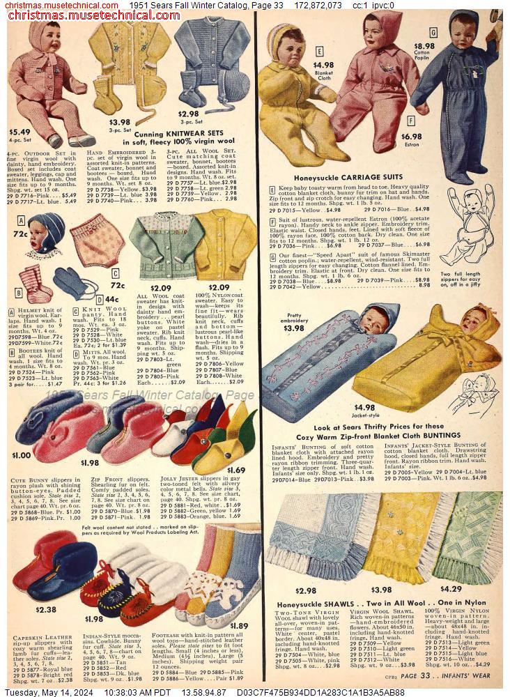 1951 Sears Fall Winter Catalog, Page 33