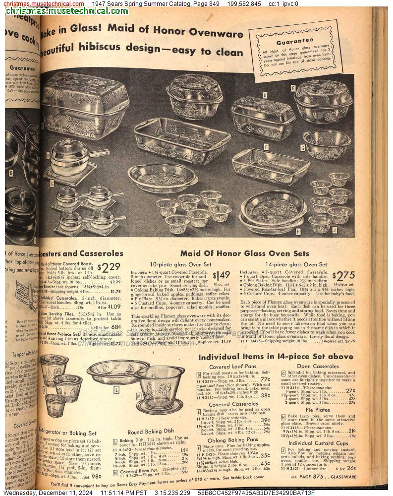 1947 Sears Spring Summer Catalog, Page 849