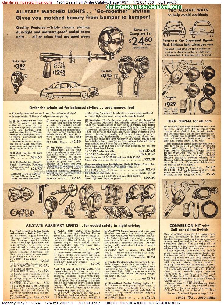 1951 Sears Fall Winter Catalog, Page 1097