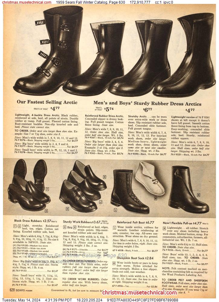 1959 Sears Fall Winter Catalog, Page 630