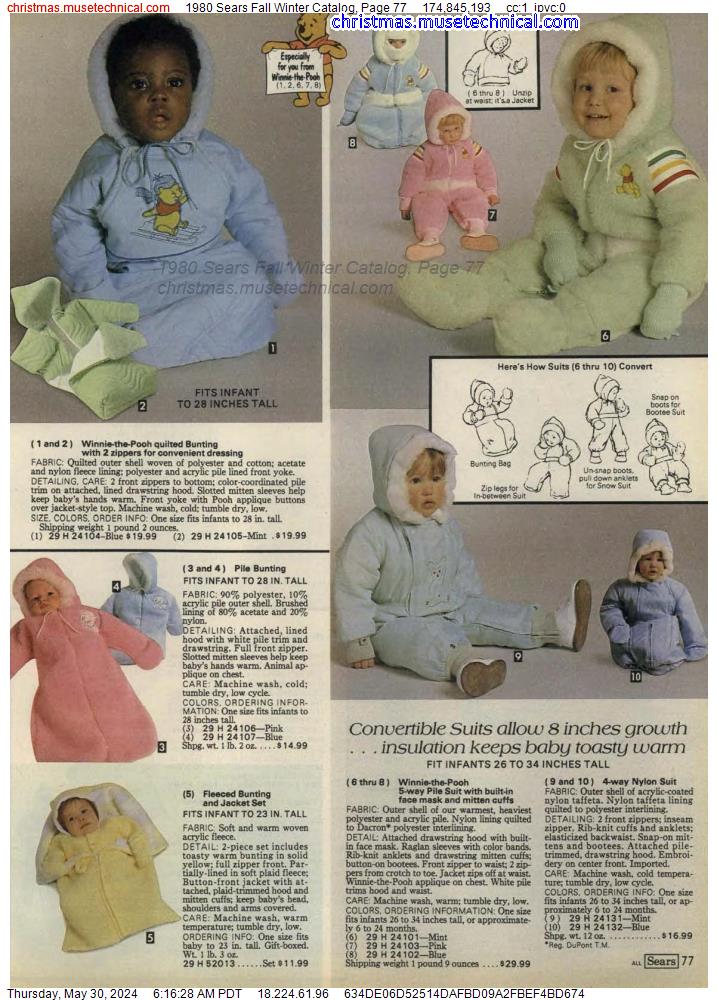 1980 Sears Fall Winter Catalog, Page 77