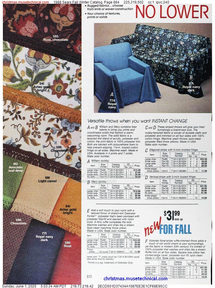 1988 Sears Fall Winter Catalog, Page 884