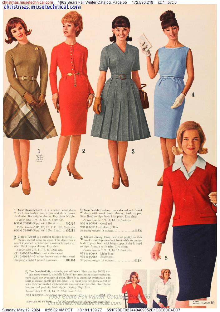 1963 Sears Fall Winter Catalog, Page 55