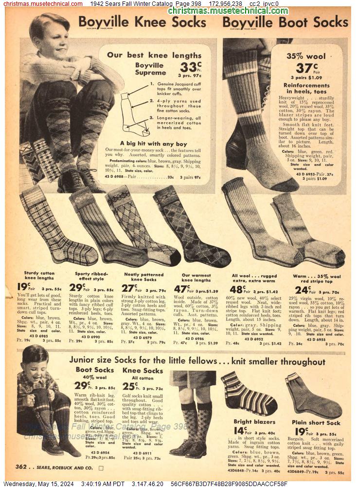 1942 Sears Fall Winter Catalog, Page 398