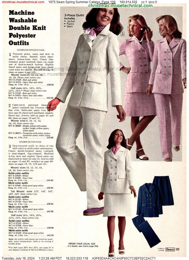 1975 Sears Spring Summer Catalog, Page 109