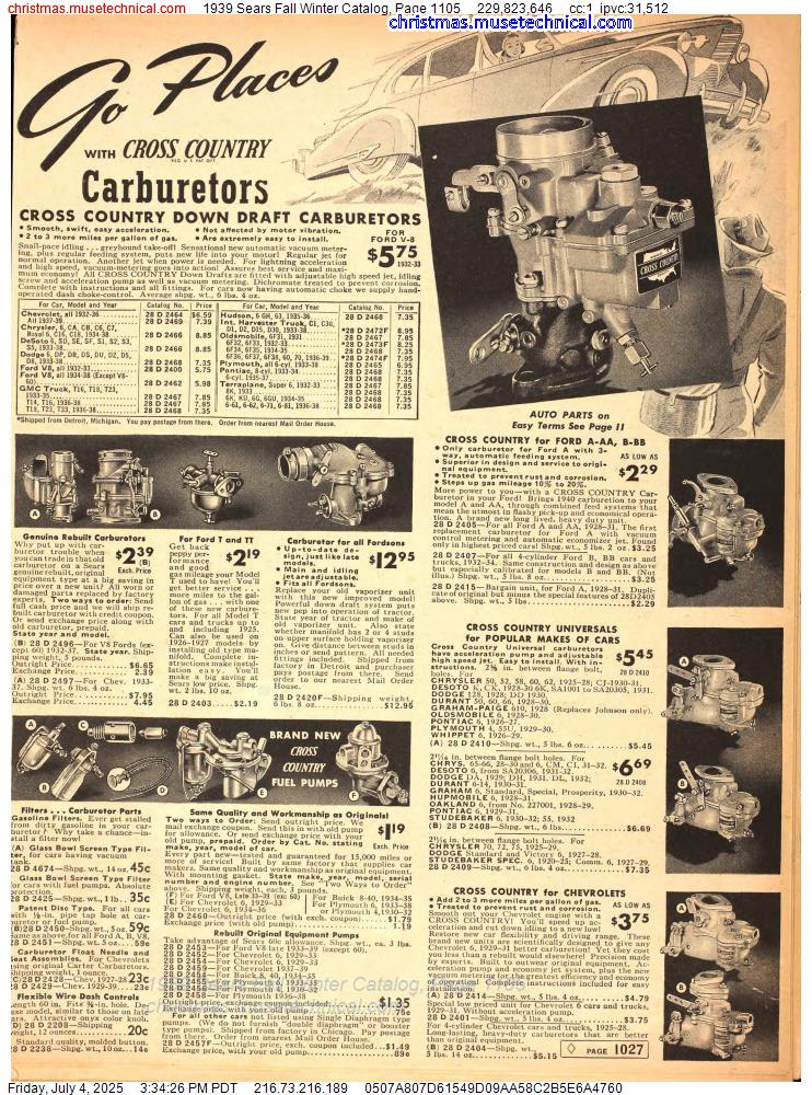 1939 Sears Fall Winter Catalog, Page 1105