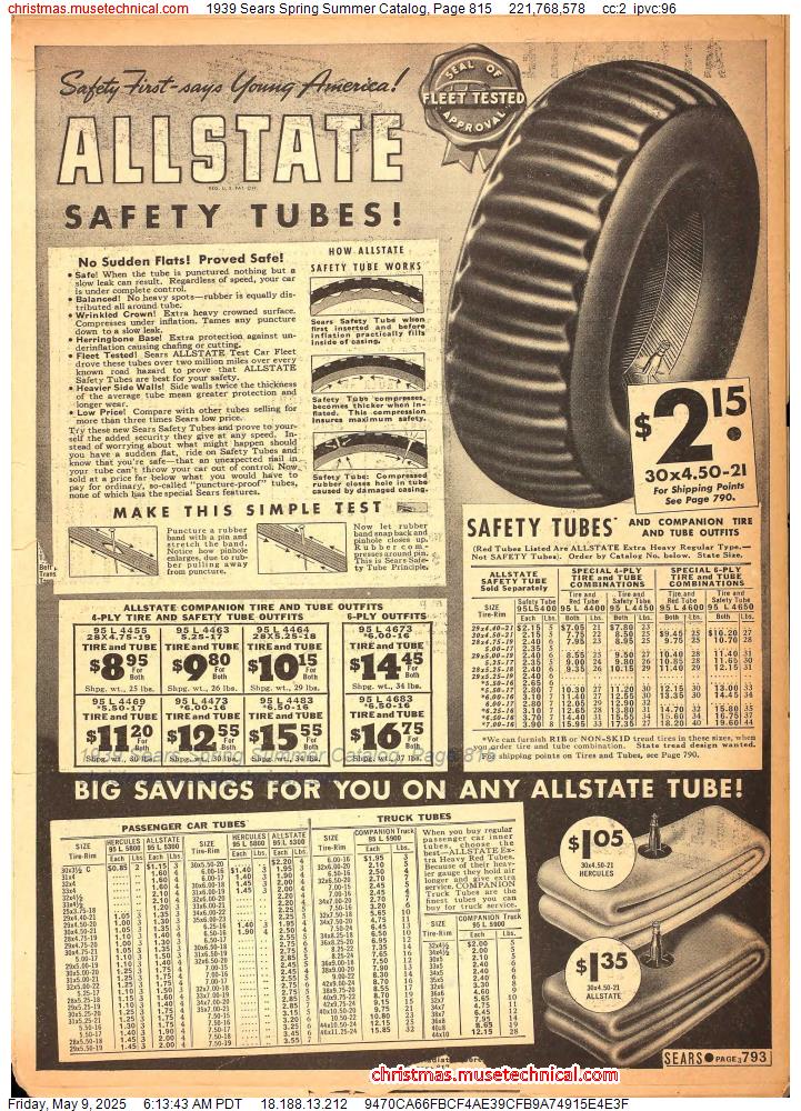 1939 Sears Spring Summer Catalog, Page 815