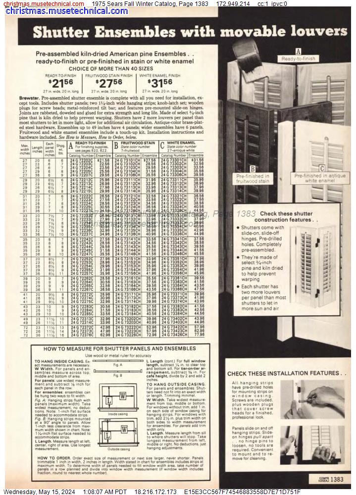 1975 Sears Fall Winter Catalog, Page 1383