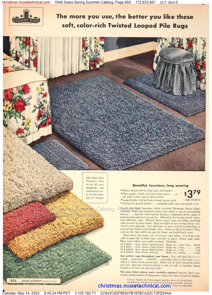 1946 Sears Spring Summer Catalog, Page 858