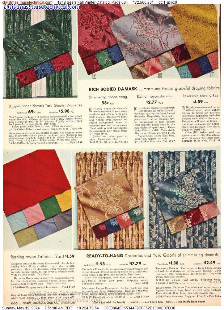 1948 Sears Fall Winter Catalog, Page 664