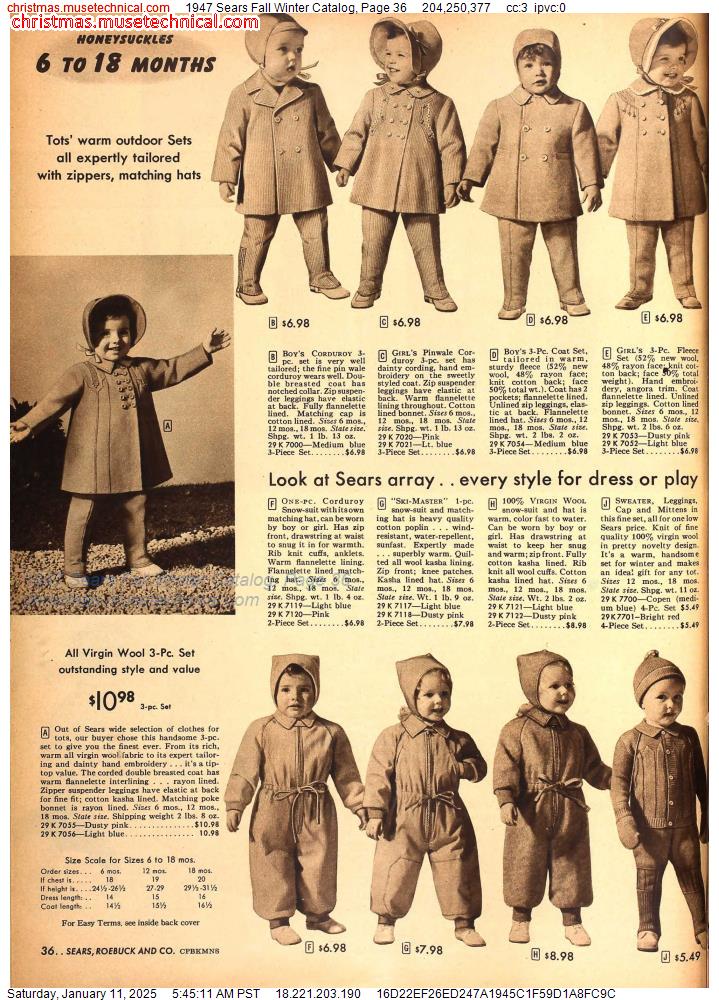 1947 Sears Fall Winter Catalog, Page 36