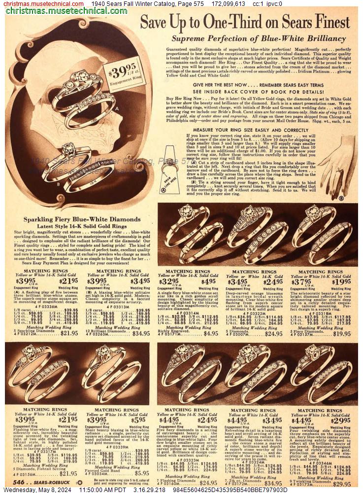 1940 Sears Fall Winter Catalog, Page 575