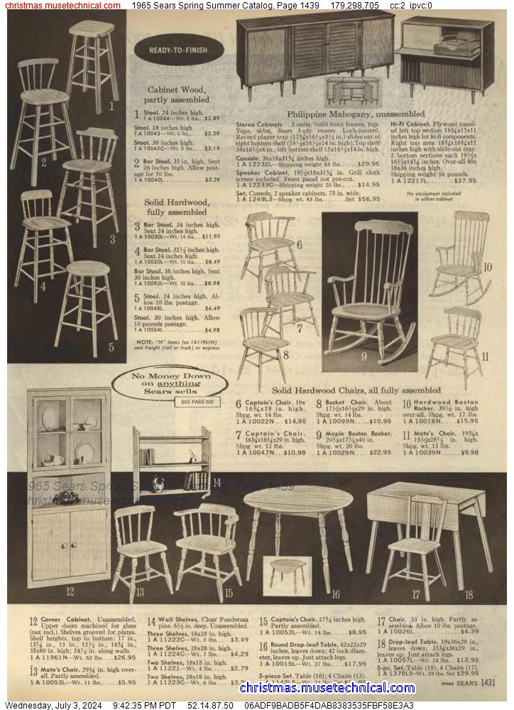 1965 Sears Spring Summer Catalog, Page 1439
