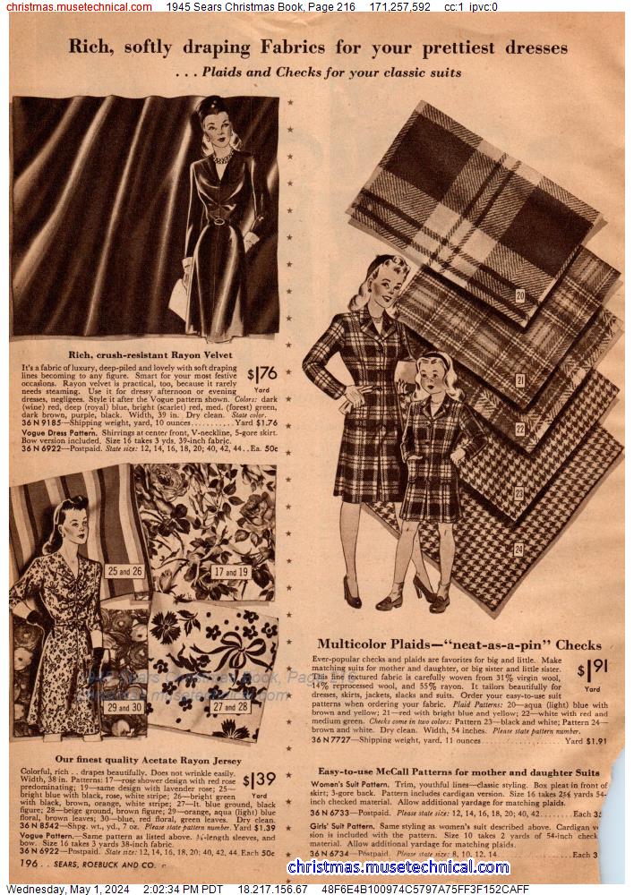 1945 Sears Christmas Book, Page 216