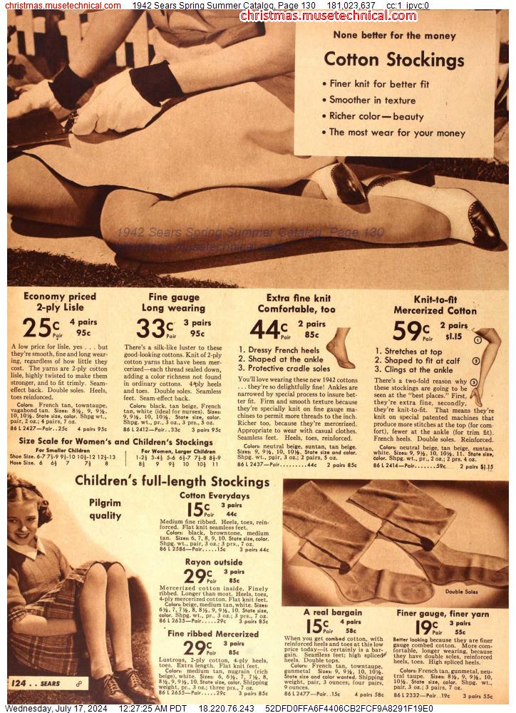 1942 Sears Spring Summer Catalog, Page 130